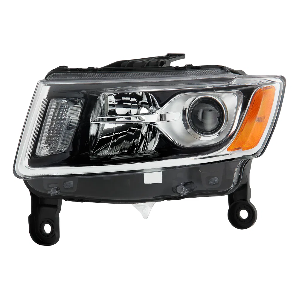 9049637 – SPYDER Headlight Assembly, OE Beam Clear Lens With Amber Reflectors Chrome Housing DOT/ SAE Approved Single